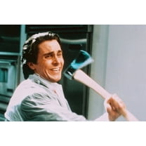 Christian Bale American Psycho Bateman wields axe smiling 24X36 Poster