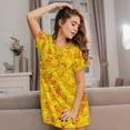 thumbnail image 3 of Bingfone duck floating in the pool Nightgowns for Women Sleep Shirts Short Sleeve Nightshirt Pullover Nightdress Soft Sleepwear, 3 of 6