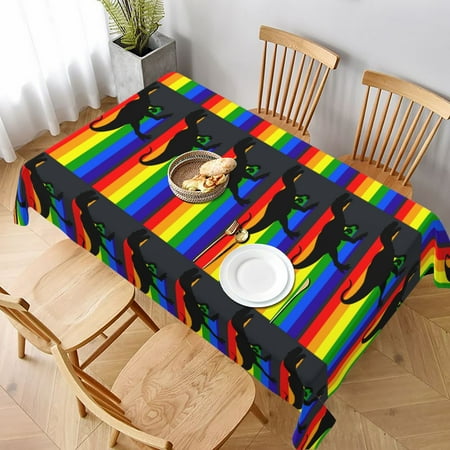 

Tablecloth Rainbow Dinosaur Table Cloth For Rectangle Tables Waterproof Resistant Picnic Table Covers For Kitchen Dining/Party(60x90in)