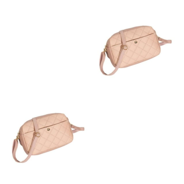 Wweixi PU Convenient And Practical Fashionable Crossbody Bag For Women Lightweight And Portable Handbag pink 2Set