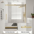 thumbnail image 5 of CASAINC 60 in. W x 76 in. H Sliding Frameless Shower Door Brushed Gold Soft-Closing 3/8 in. Tempered Glass, 5 of 9