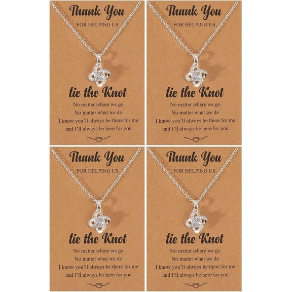 2//4/6/8Pcs Bridesmaid Gifts Bridesmaid Necklace for Women Tie The Knot Necklace Wedding Gifts Bridesmaids Proposal Gift[o316]