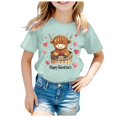 thumbnail image 4 of XEGLSBU Shirts for Girls 10-12 Teen Valentine's Day Children's Short Sleeve Top Printed T Shirt Casual Shirt Mint Green Size 4-5 Years, 4 of 4