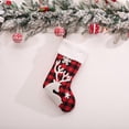 thumbnail image 2 of 4 Pack Red Christmas Stocking - 18 Inch Burlap Christmas Stocking with Plaid and Plush Faux Fur for Holiday Home Decoration, 2 of 7