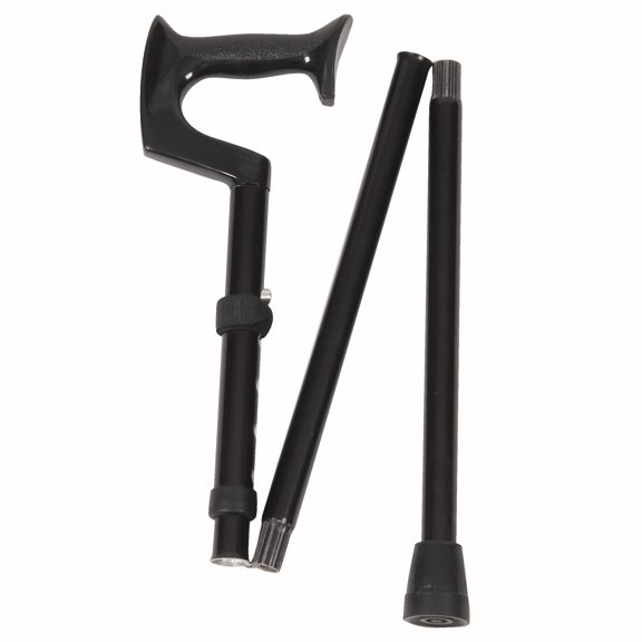 PCP Orthopedic Handle, Folding Aluminum Cane, Made in USA, Black, Medium Grip
