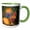 Green/White, variant on 3drose, Canada, B.c., Cowichan Valley. Pumpkins and Folk Art Rooster, 11oz Magic Transforming Mug