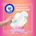 Always Radiant Teen Pads with Wings, Size 1, Regular Absorbency, 28 CT