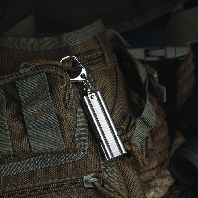 Silbato de seguridad Shamjiam de Acero inoxidable compacto para navegación y pesca 5,6 cm