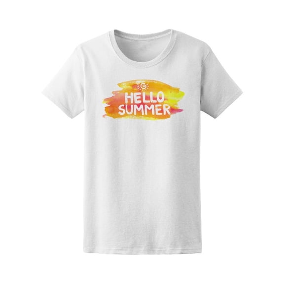 Hello Summer Watercolor Tee Women's -Image by Shutterstock