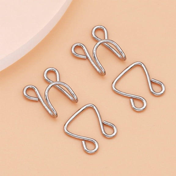 Tineasur 100-Piece Metal Hooks and Eyes Closure Set Fasteners for Sewing Clothes, Bags, and Accessories