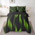 thumbnail image 2 of jejeloiu Waves Geometric Stripe 7-Piece Twin Bedding Sets,Black Green Bedding Comforter Set For Adults Reversible, 2 of 8