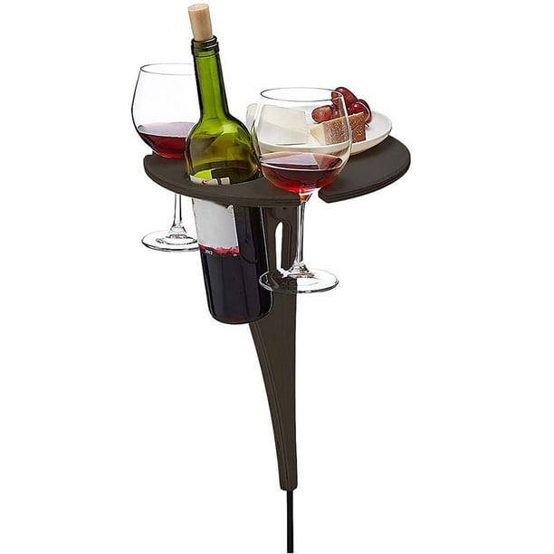 Outdoor Wine Table Folding Wooden Portable Picnic Table with Bottle