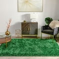 thumbnail image 5 of Well Woven Kuki Chie Glam Solid Textured Ultra-Soft Green 2'3" x 7'3" Runner Two-Tone Shag Area Rug, 5 of 8