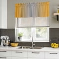 thumbnail image 4 of Orange Grey Ombre Curtain Valances for Windows, Kitchen Valance Window Treatments Panel 2 Pack, Gradient Contemporary Abstract Art Rod Pocket Short Curtains for Bathroom Bedroom 42 x 12 Inch, 4 of 8