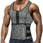 COMFREE Neoprene Sauna Suit for Men Waist Trainer Sweat Vest Zipper Body Shaper Corset with Adjustable Compression Tank Top Workout Shirt