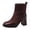Brown, variant on GHSOHS Fall Boots for Women 2023 Fashion Square Head High Heel Ankle Boots Suede Patchwork Side Zipper Single Boots New Shoes(Brown,40)