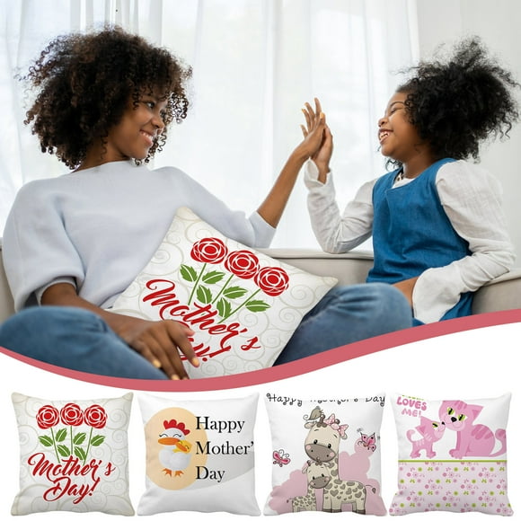 Iumwxz Pillow Covers Silk Pillow Cases Mother'S Day Pillow-Cover Sofa Cover Cushion Cover Custom Home Decoration Chair Cushion A Flock Today Discount