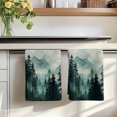 thumbnail image 7 of Dark Green Forest Kitchen Towels Set of 3, Nature Mountain Pine Tree Vintage Absorbent Dish Towels for Kitchen, Microfiber Hand Towel, Quick Drying Tea Towel for Cleaning Decorative Dishcloths, 7 of 7