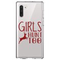 thumbnail image 1 of DistinctInk Clear Shockproof Hybrid Case for Samsung Galaxy Note 10 (6.3" Screen) - TPU Bumper Acrylic Back Tempered Glass Screen Protector - Girls Hunt Too - Deer, 1 of 1