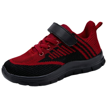 

TOWED22 Sneakers for Boys Girls Fashion Autumn Children Girls Sports Shoes Flat Thick Bottom Lightweight Non Slip Kid Running Shoes(Red 4)
