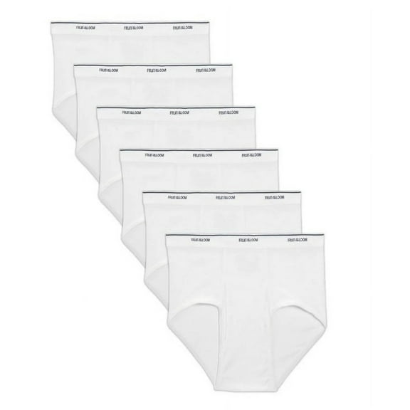 Fruit of the Loom Big Men's 100% Cotton Classic White Briefs, 6 Pack