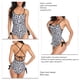 thumbnail image 5 of Traje de baño blanco de una pieza con espalda de tiras para glamour playero, talla S Charm con estampado de leopardo, 5 of 6