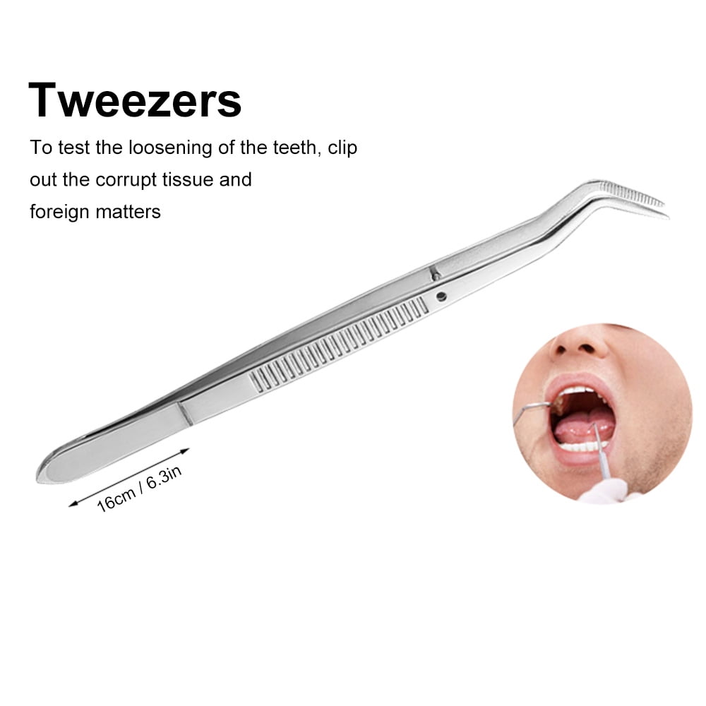 Amdohai Hygiene Kit Tooth Scraper Probe Tweezers Tools Pick Set Stainless  Steel Mouth Mirror Dentist Home Use Tools