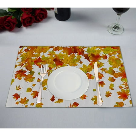 

GCKG Falling Maple Leaves Placemats 12x18 inches Set of 2