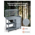 thumbnail image 3 of Potting Bench Outdoor, Gardening Workstation with Storage - 43x18in Wood Tabletop - Gray, 3 of 9