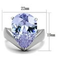thumbnail image 3 of Silver Womens Ring Anillo Para Mujer Stainless Steel Ring with AAA Grade CZ in Light Amethyst, 3 of 4