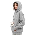 thumbnail image 5 of Stralyhd Zipper Pet Pouch Hoodie for Women Cozy Soft Sweatshirt with Dog Pouch Fleece Pet Carrier Hoodie Hooded Pet Carrier Pullover Gray XL, 5 of 5