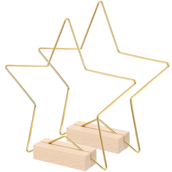 LOLIPPYY 2 Sets Star Shape Centerpiece Golden Metal for Events and Parties