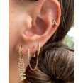 thumbnail image 3 of Double Piercing Dangle Drop Cartilage Hoop Earrings Crystal CZ Threader Tassel Cuffs for Women, 3 of 8