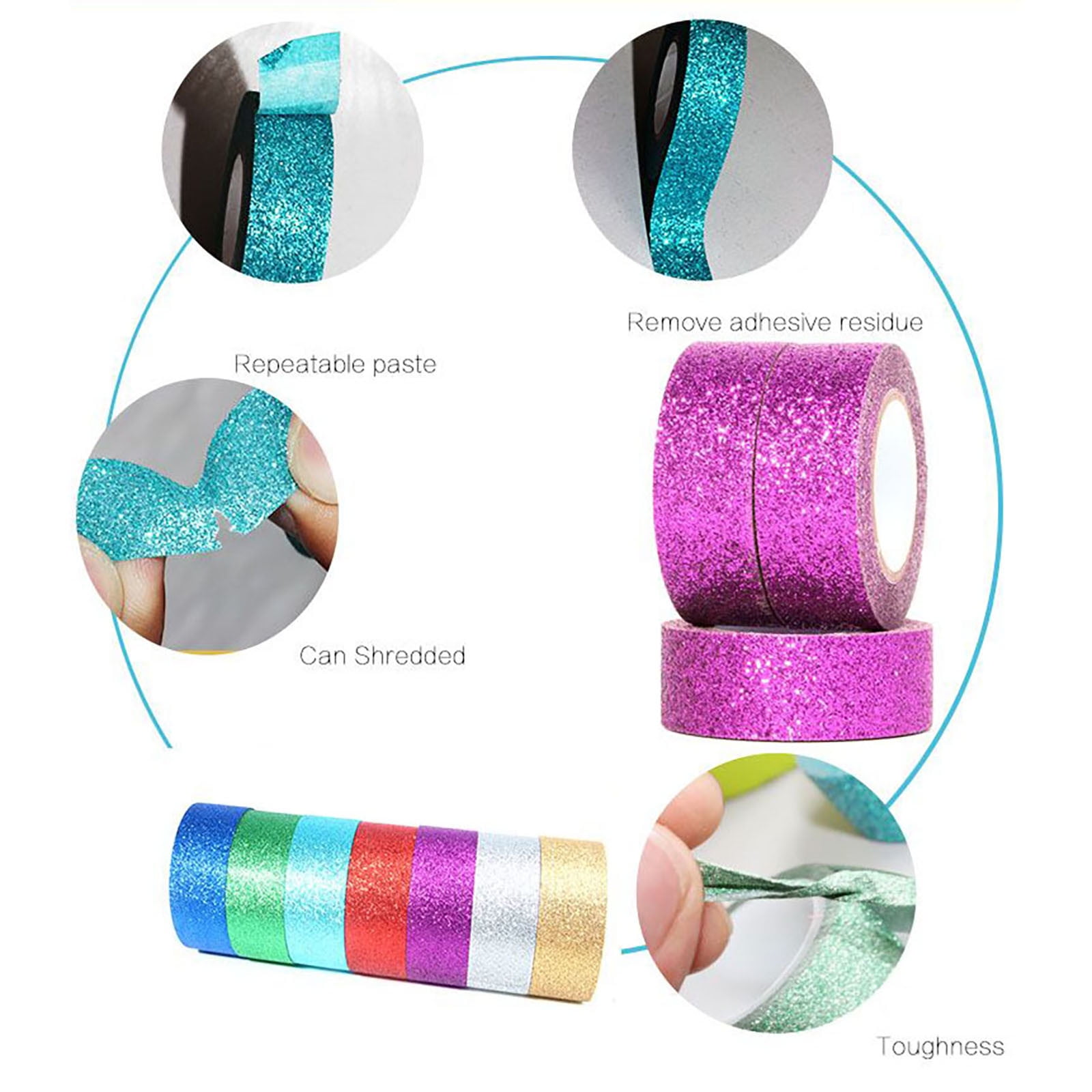 Ploknplq Painters Tape Masking Tape Decorative Tape Craft Self Adhesive  Stickers Adhesive Glitter Decoration for Diy Crafts Gift Packaging  Scrapbooking Etc Packing Tape 