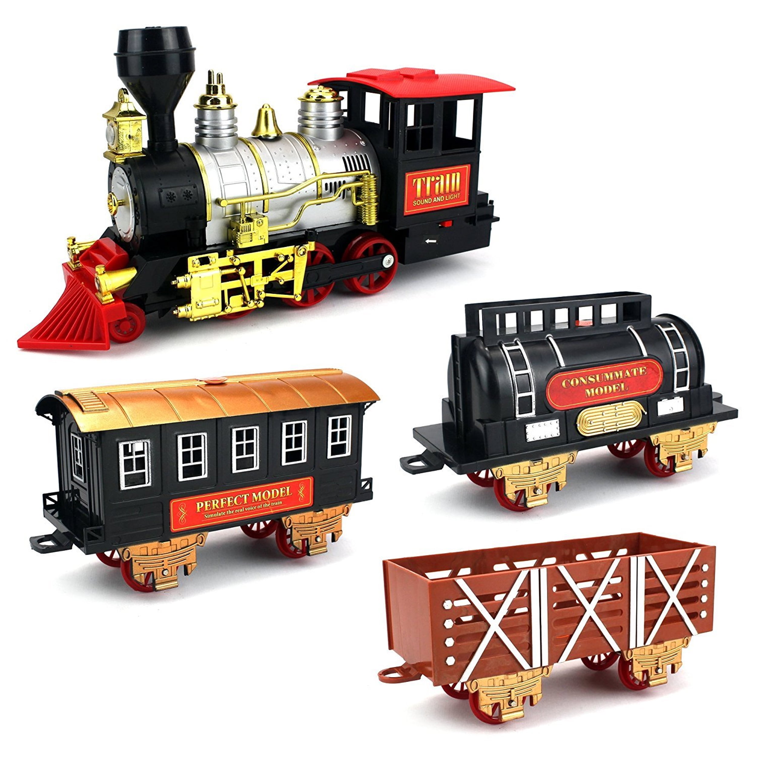 Toy train with smoke and sale sound