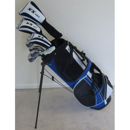 Mens Golf Club Set Driver, Fairway Wood, Hybrid, Irons, Sand Wedge, Putter & Stand Bag Right