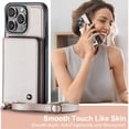 thumbnail image 2 of Elehold PU Leather Zipper Pocket Wallet Case for iPhone 16 Pro RFID Blocking Card Holders Large Capacity Anti-Scratch Detachable Handstrap Shockproof Case, Rosegold, 2 of 8