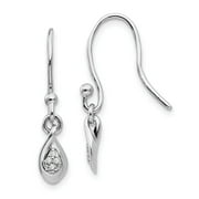 Sterling Silver White Ice Diamond Earrings 25x6 mm (0.05 cttw, I1-I3 Clarity, I-J Color)