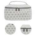 thumbnail image 4 of Bolsas de Maquillaje de Viaje Cosmético Cuadrado Ligero de Puntos Únicos 1 Pc para Viaje Blanco Gris Poliéster, 4 of 5