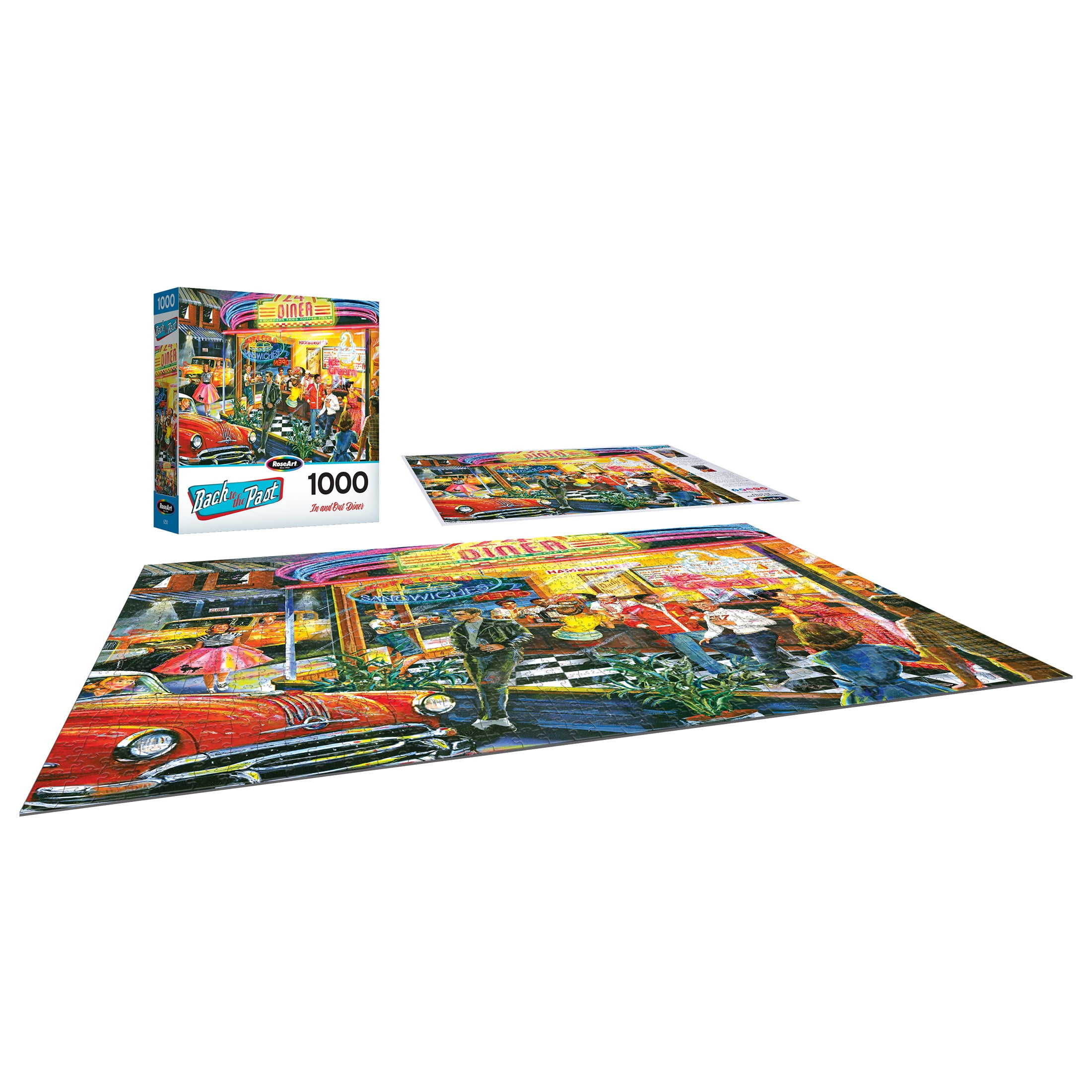 RoseArt Back to the Past 1000-Piece In and Out Diner Adult Interlocking Puzzle