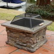 BEST SELLING HOME Tundra Square Natural Stone Finish Fire Pit