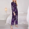 thumbnail image 5 of Wukai Snowflake Gradient Purple Print Women's Pajama Set - Soft Long Sleeve Sleepwear for Comfort and Style-Small, 5 of 9