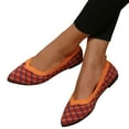 thumbnail image 3 of Sngxgn Flats for Women Soft Slip On Flat Shoes Work Flat Woman Walking Shoes Comfortable Casual(Orange,40), 3 of 8
