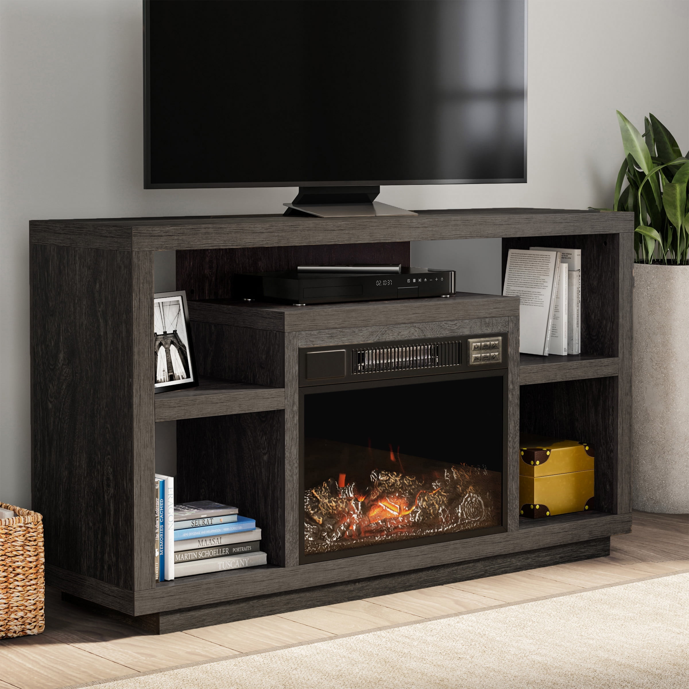 Northwest Electric Fireplace TV Stand for TVs up to 50-Inches (Black ...