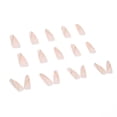 thumbnail image 2 of Uñas postizas a presión Cortas Medianas Stiletto, Uñas postizas para mujer, Diseño de punta negra rosa nude, Uñas acrílicas de cobertura total a presión, Pegamento para uñas reutilizable, 24 unidades, 2 of 5