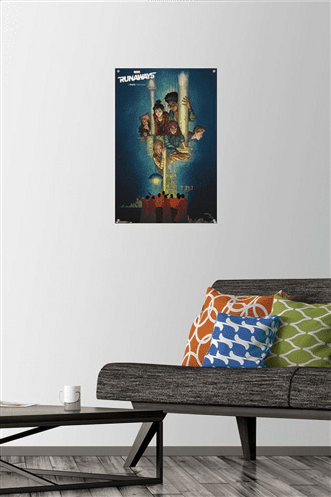 Marvel Comics TV - The Runaways - Comic One Sheet Wall Poster with Push Pins, 14.725" x 22.375"
