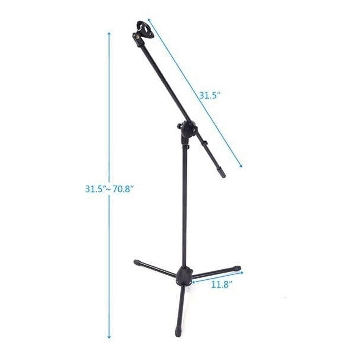MR DJ MS500 Heavy Duty Telescoping Microphone Mic Boom Stand, Tripod Cast Base