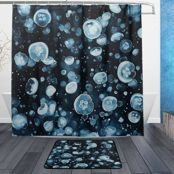 BZSMCE Shower Curtain and Bath Accessory Set,Glistening Bunch Pattern