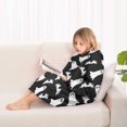 thumbnail image 4 of Halloween Ghost and Bat Silhouette Pattern Blanket Hoodies for Kids 6-13YR Oversize Wearable Blanket Hoodies for Boys Girls Teens, 4 of 7