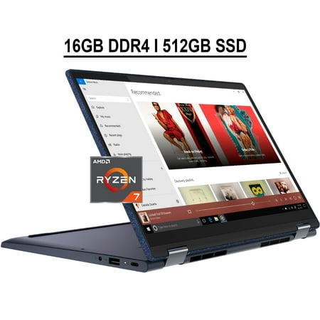 Lenovo Yoga 6 13 2-in-1 Business Laptop 13.3" FHD IPS Touchscreen AMD Octa-Core Ryzen 7 5700U 16GB DDR4 512GB SSD AMD Radeon Graphics Backlit Keyboard Fingerprint USB-C WIFI6 Win10 Blue